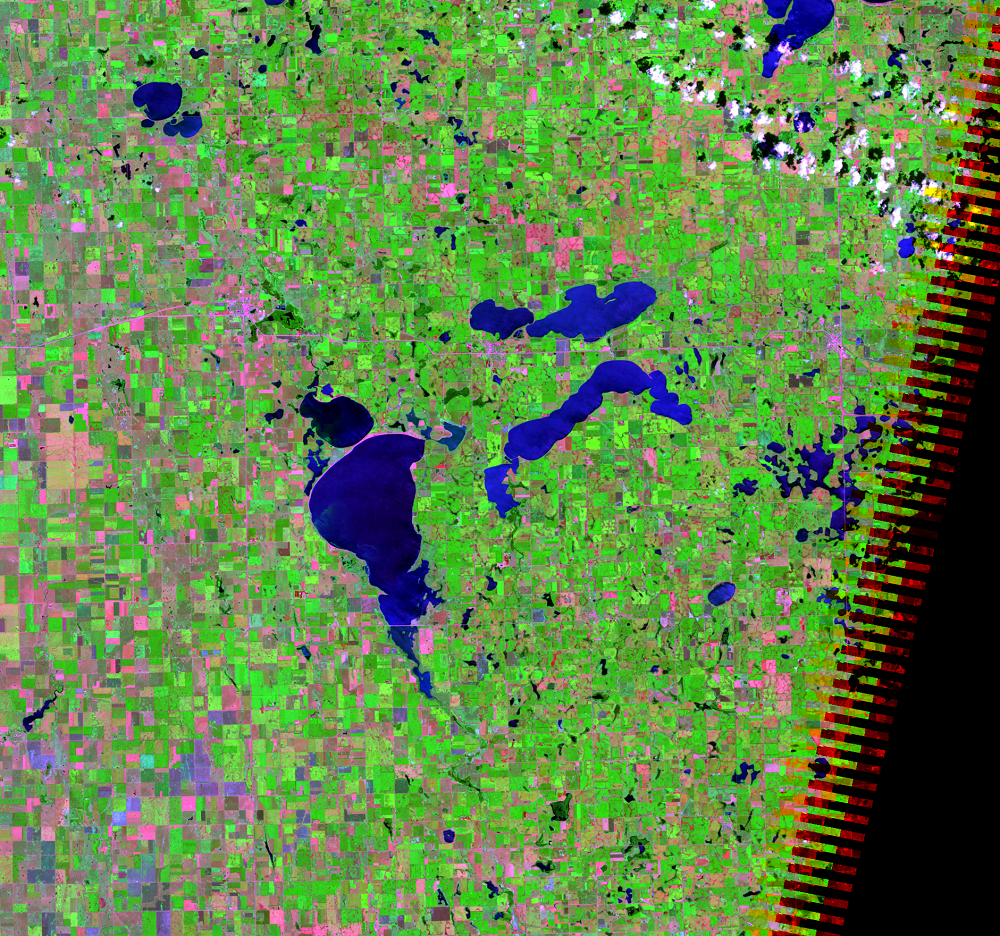 July 21, 2008, Landsat 5 (path/row 30/29) — Lake Thompson, South Dakota, USA