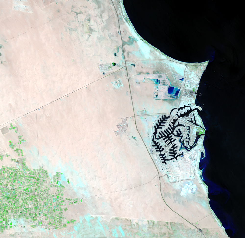 June 25, 2015, Landsat 8 (path/row 165/40) — Sabah Al Ahmad Sea City, Kuwait