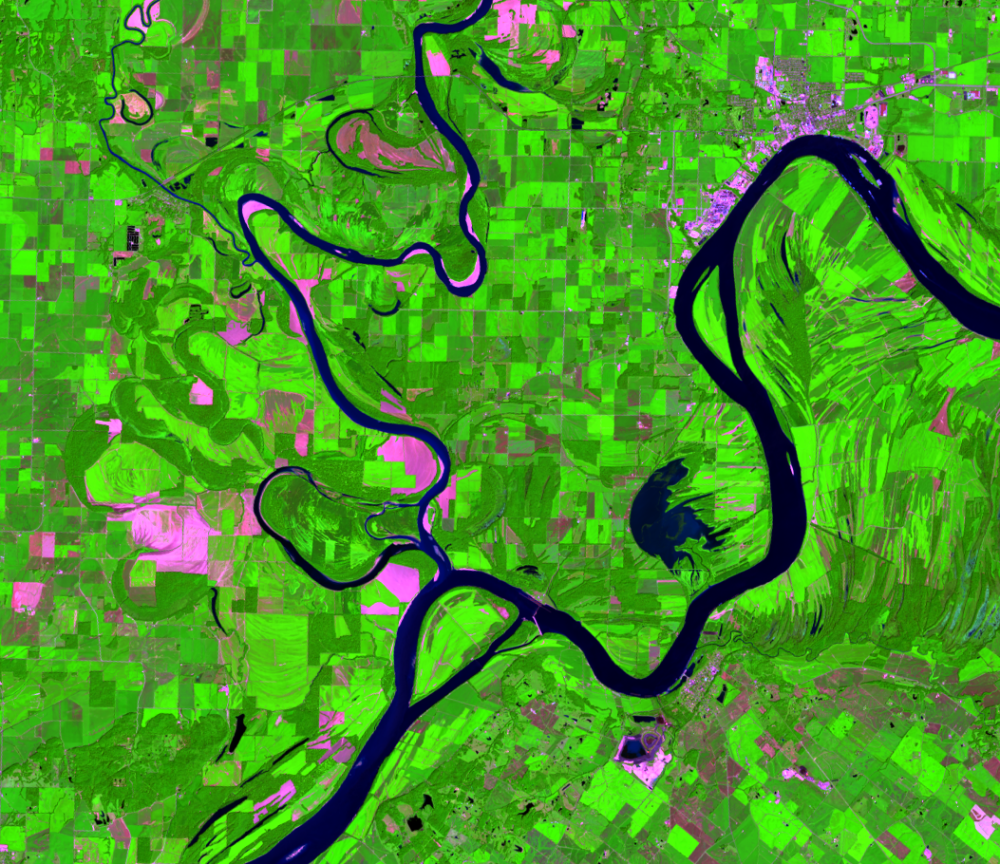 Aug. 29, 2019, Landsat 8 (path/row 22/34) — New cutoff on the Wabash River, USA