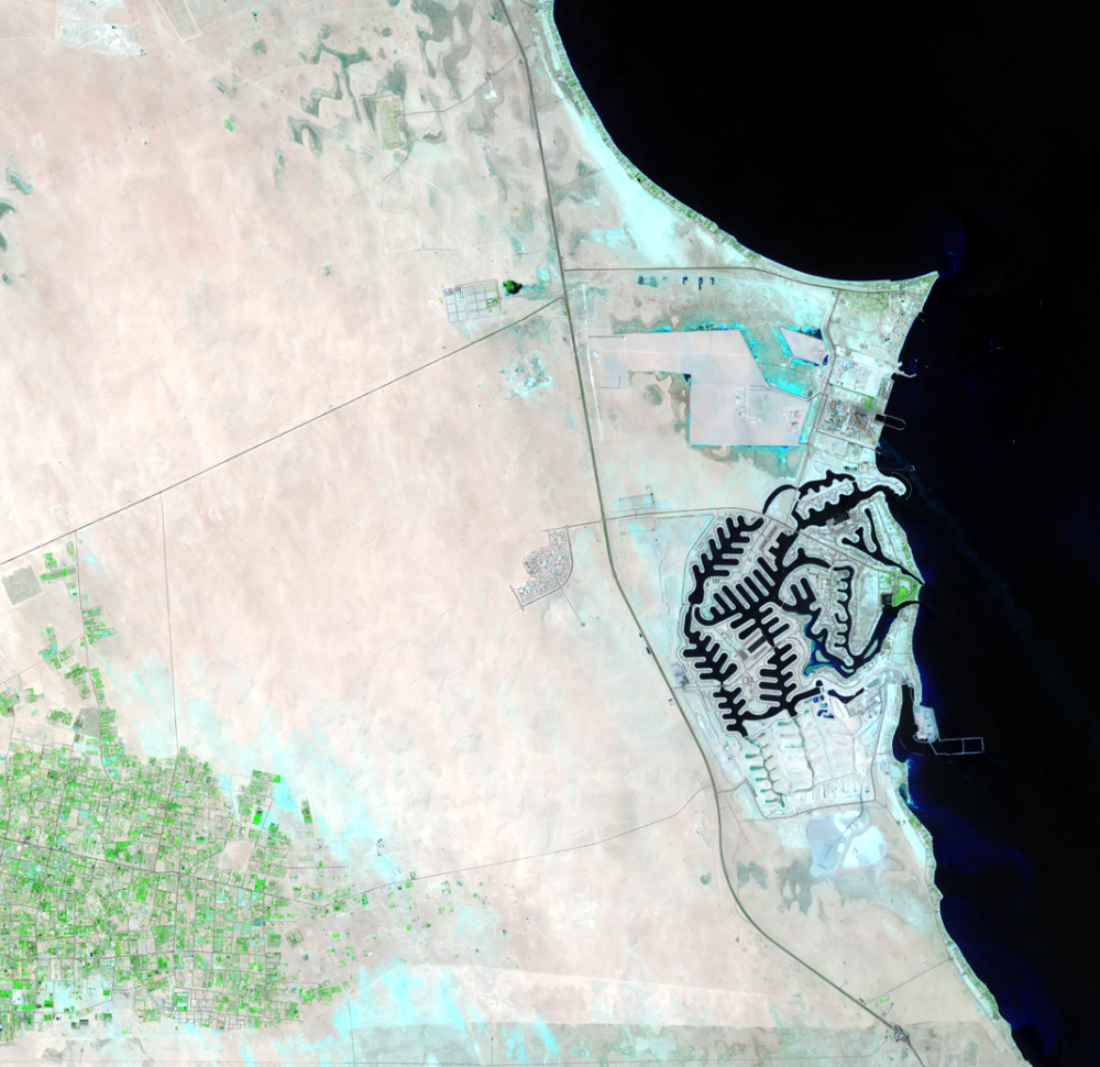 July 13, 2016, Landsat 8 (path/row 165/40) — Sabah Al Ahmad Sea City, Kuwait