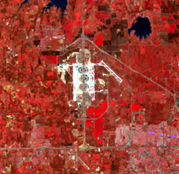 Mar. 12, 1974, Landsat 1 (path/row 29/37) — Dallas-Fort Worth International Airport