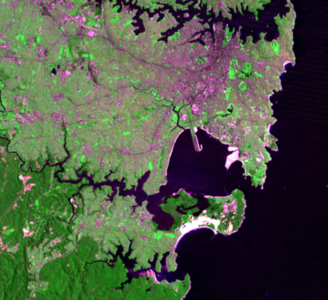 Oct. 12, 1975, Landsat 2 (path/row 95/84) — Botany Bay, Sydney, Australia
