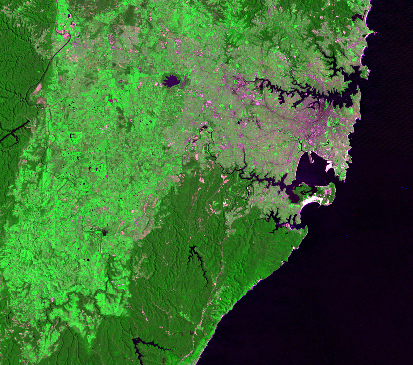 Oct. 12, 1975, Landsat 2 (path/row 95/84) — Sydney, Australia