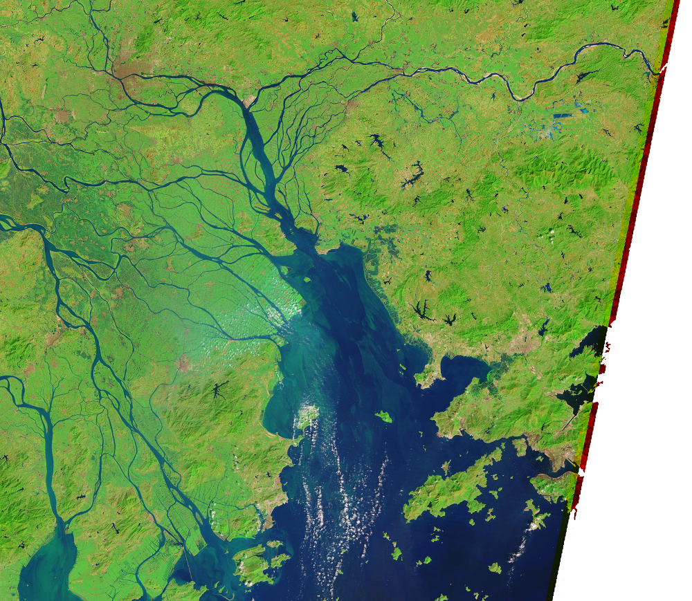 Nov. 3, 1986, Landsat 5 (path/row 122/44) — Pearl River Delta, China