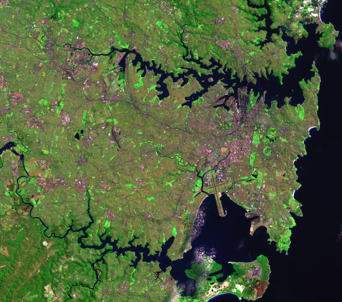 Sept. 6, 1991, Landsat 5 (path/row 89/84) — harbours of Sydney, Australia