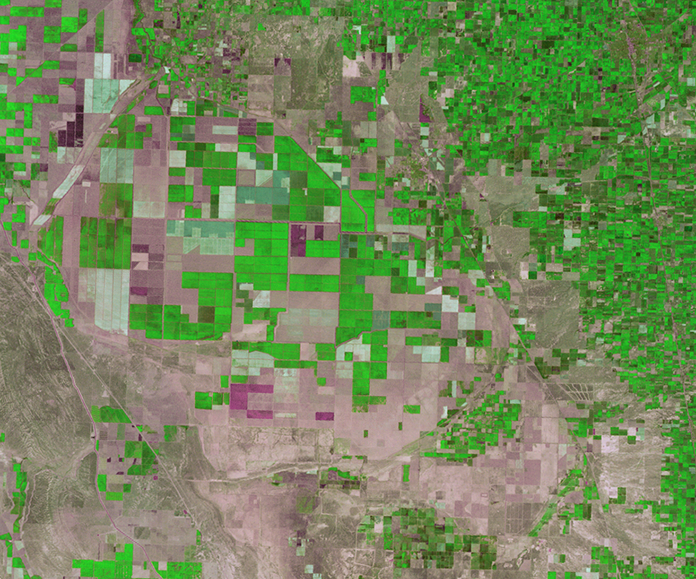Aug. 11, 1972, Landsat 1 (path/row 45/35) — Tulare Basin, California, USA