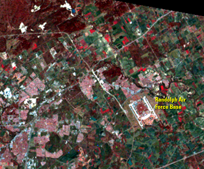 Dec. 7, 1974, Landsat 1 (path/row 29/40) — Randolph Air Force Base, San Antonio, TX, USA