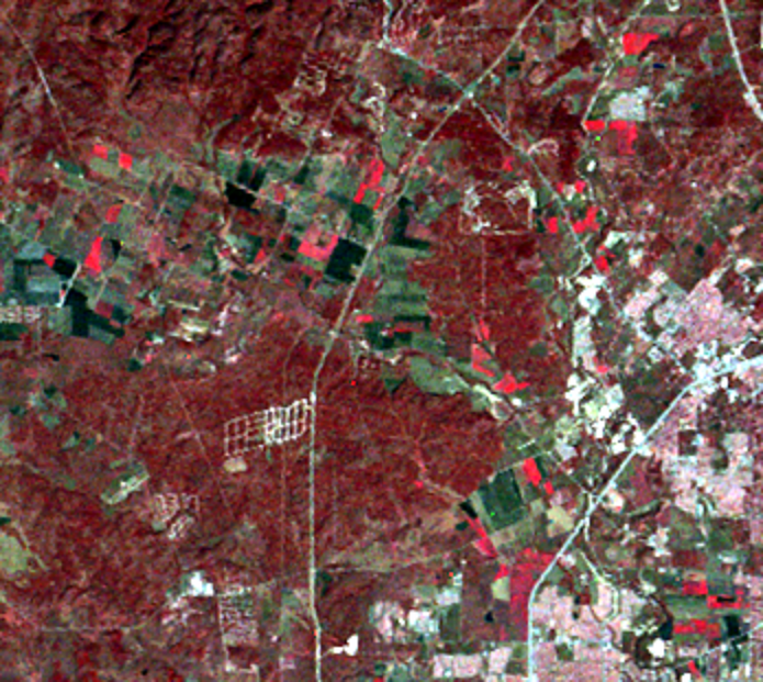 Dec. 7, 1974, Landsat 1 (path/row 29/40) — western San Antonio, TX, USA