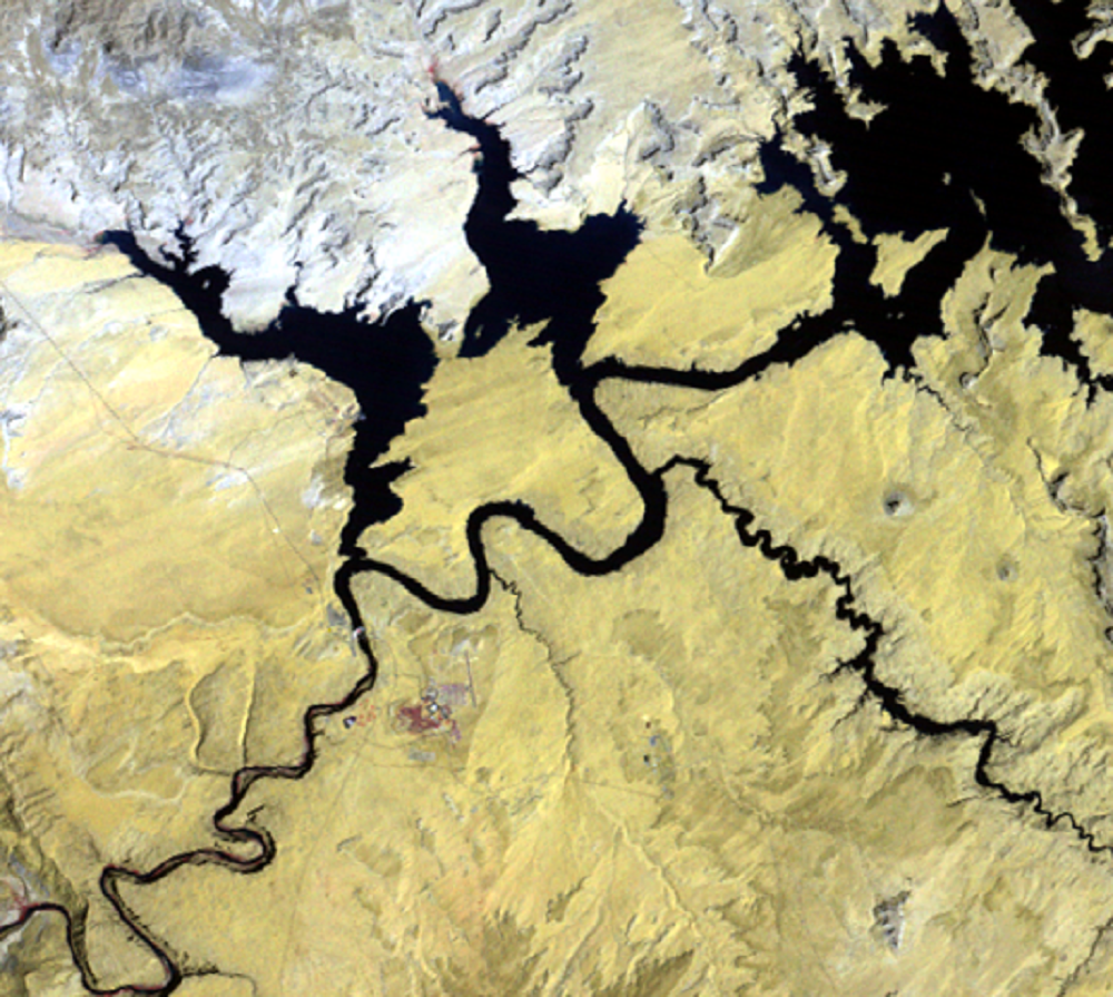 Aug. 6, 1972, Landsat 1 (path/row 40/34) — Glen Canyon Dam and Page, Arizona, USA