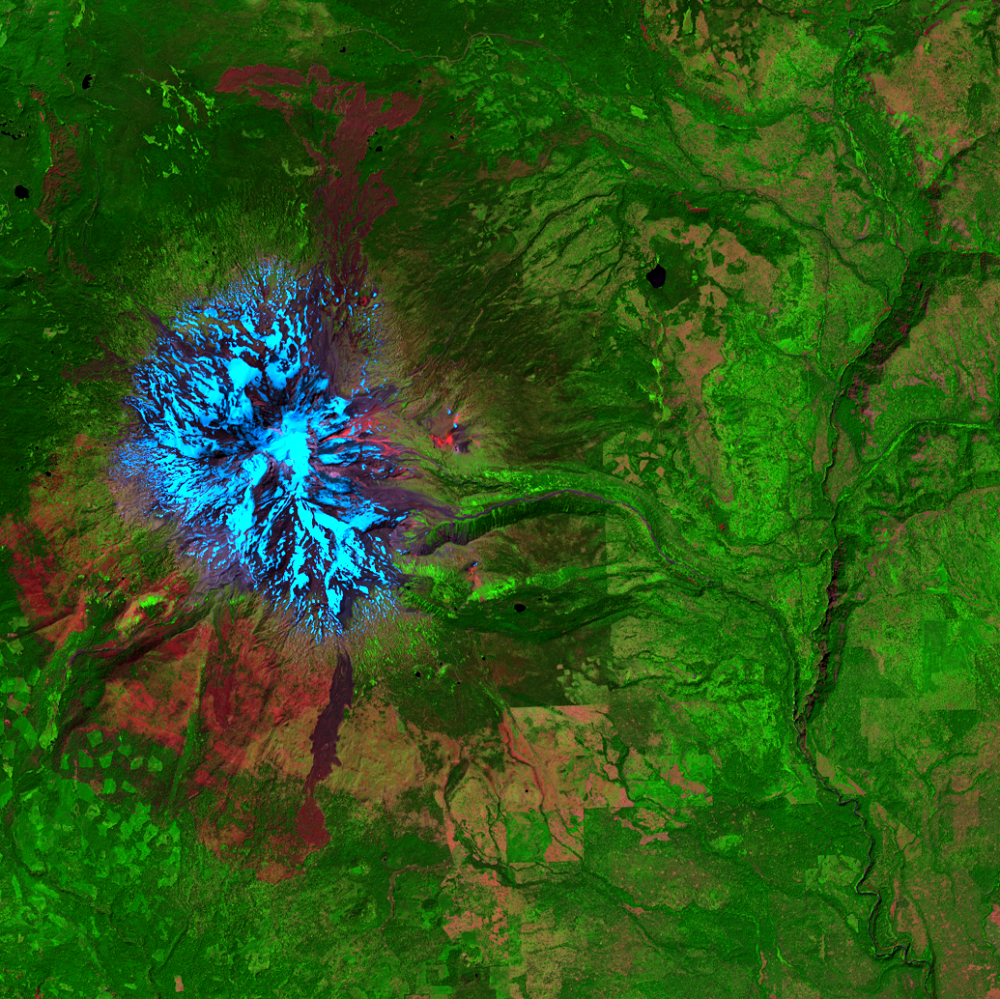 Aug. 7, 2014, Landsat 8 (path/row 46/28) — Mount Adams, WA, USA