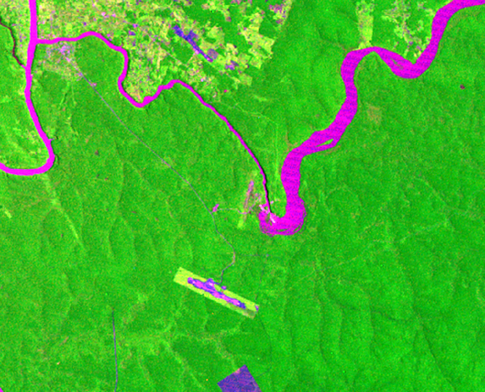 Feb. 23, 1973, Landsat 1 (path/row 240/78) — Iguazú Falls, South America