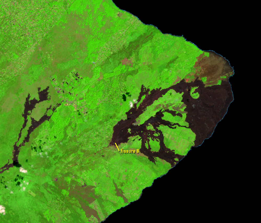 Feb. 26, 2019, Landsat 8 (path/row 62/47) — 2018 lower East Rift Zone eruption, HI, USA