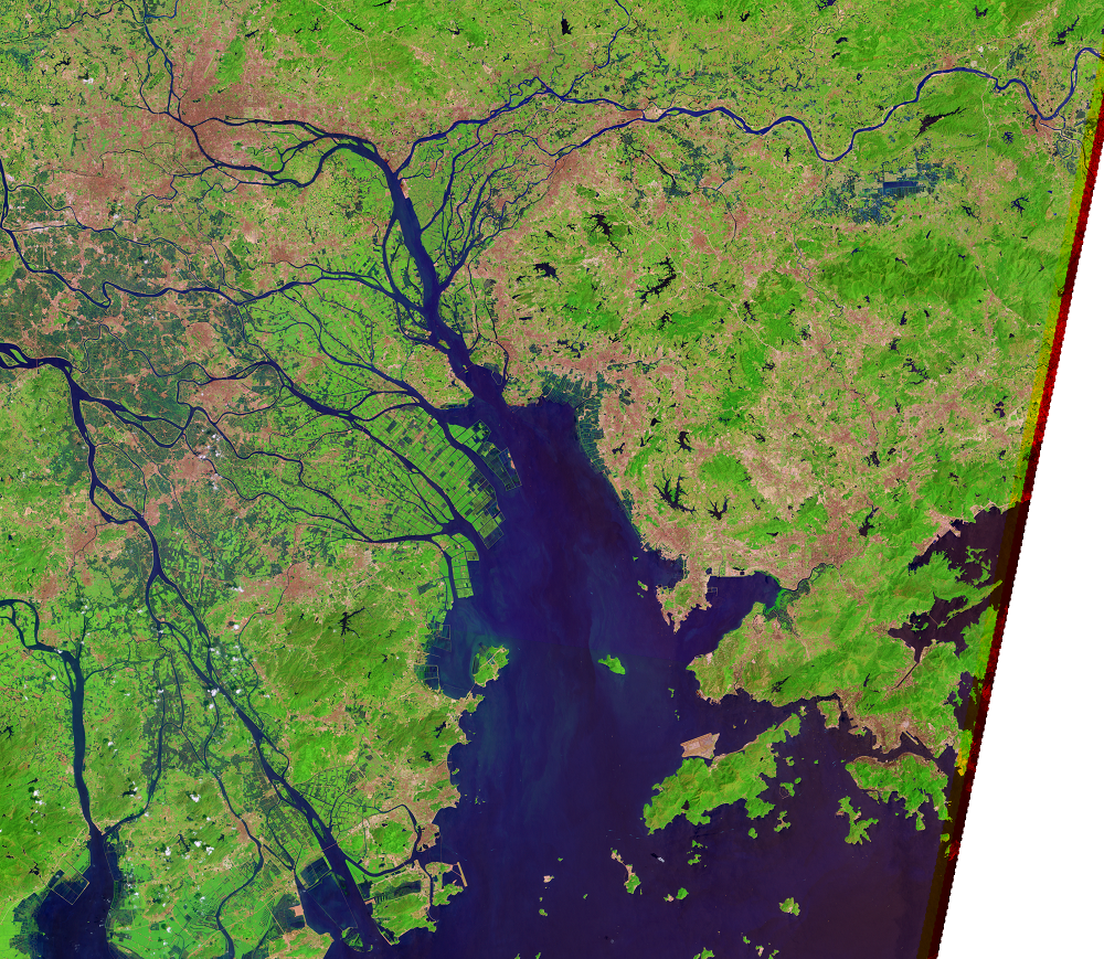 Sep. 14, 2000, Landsat 7 (path/row 122/44) — Pearl River Delta, China