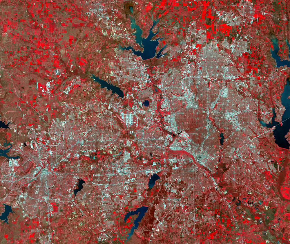 Mar. 12, 2000, Landsat 7 (path/row 27/37) — Dallas/Fort Worth, TX, USA