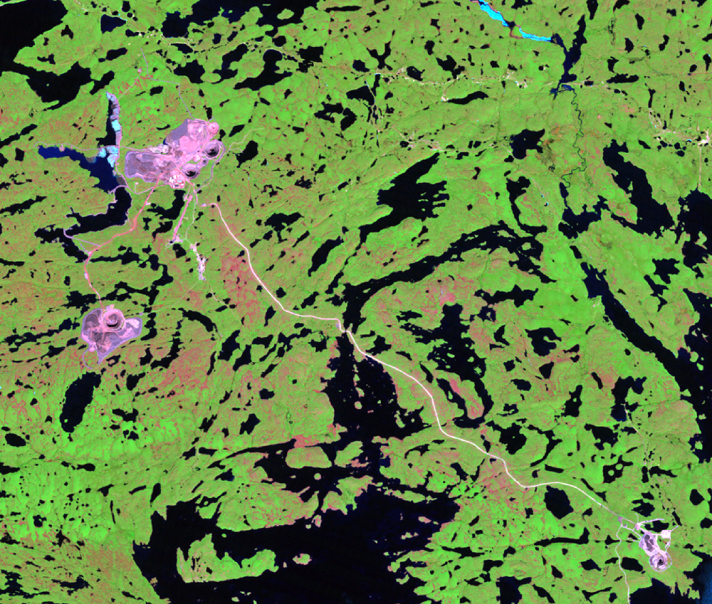June 23, 2006, Landsat 5 (path/row 45/15) — Ekati Diamond Mine, Northwest Territories, Canada