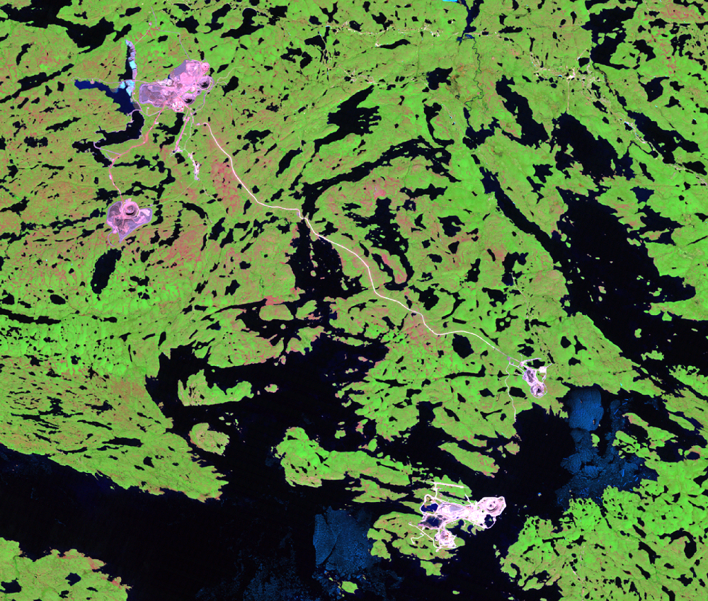 June 23, 2006, Landsat 5 (path/row 45/15) — Diamond Mines, Northwest Territories, Canada