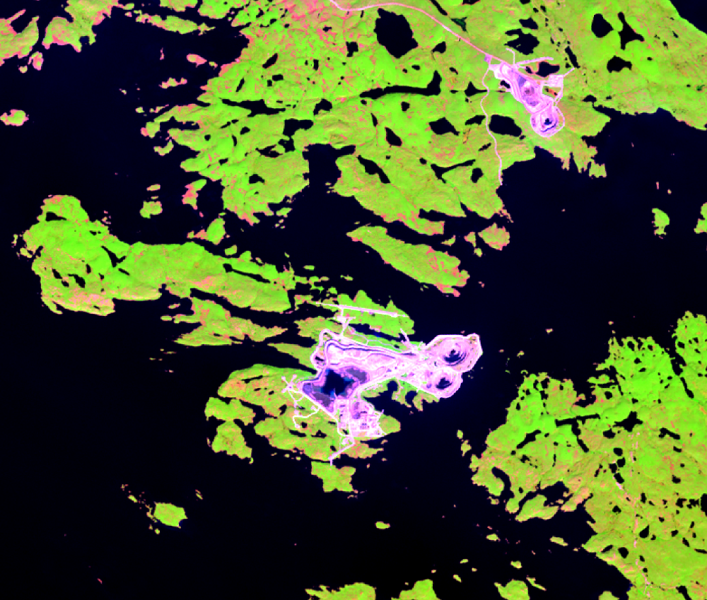 Aug. 13, 2013, Landsat 8 (path/row 45/15) — Diavik Diamond Mine, Northwest Territories, Canada