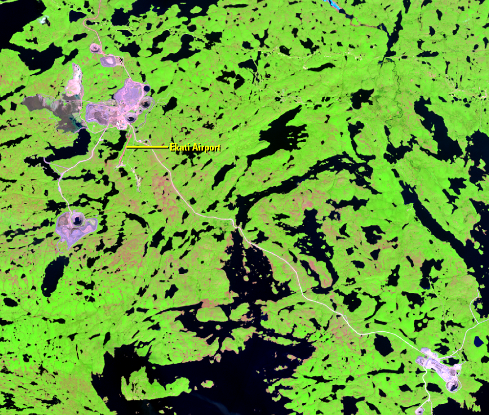 July 29, 2019, Landsat 8 (path/row 45/15) — Ekati Diamond Mine, Northwest Territories, Canada