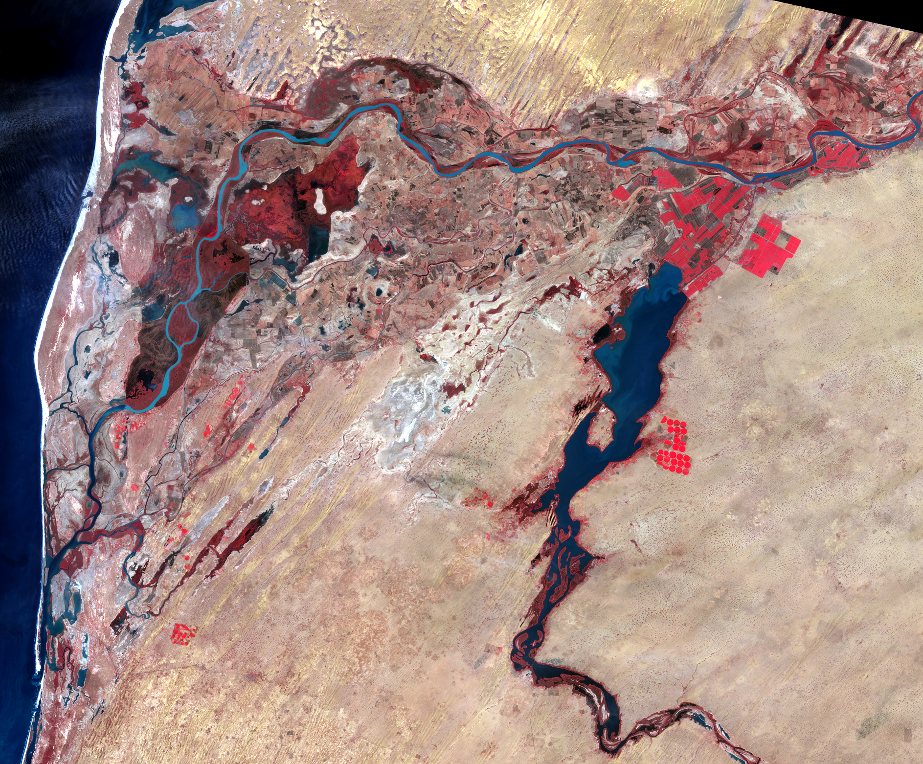 Jan. 6, 2020, Landsat 8 (path/row 205/49) — Rosso, Mauritania