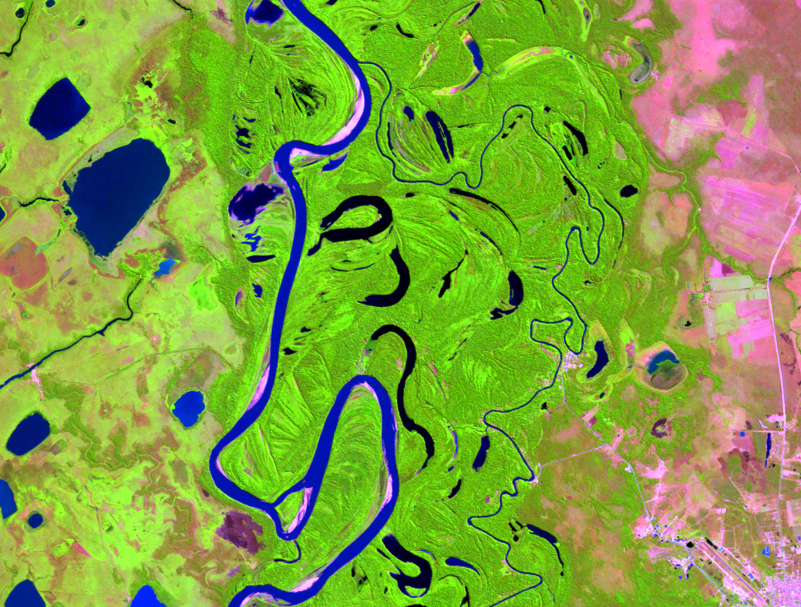 July 23, 2006, Landsat 5 (path/row 232/70) — Oxbow formation on the Mamoré River, Bolivia