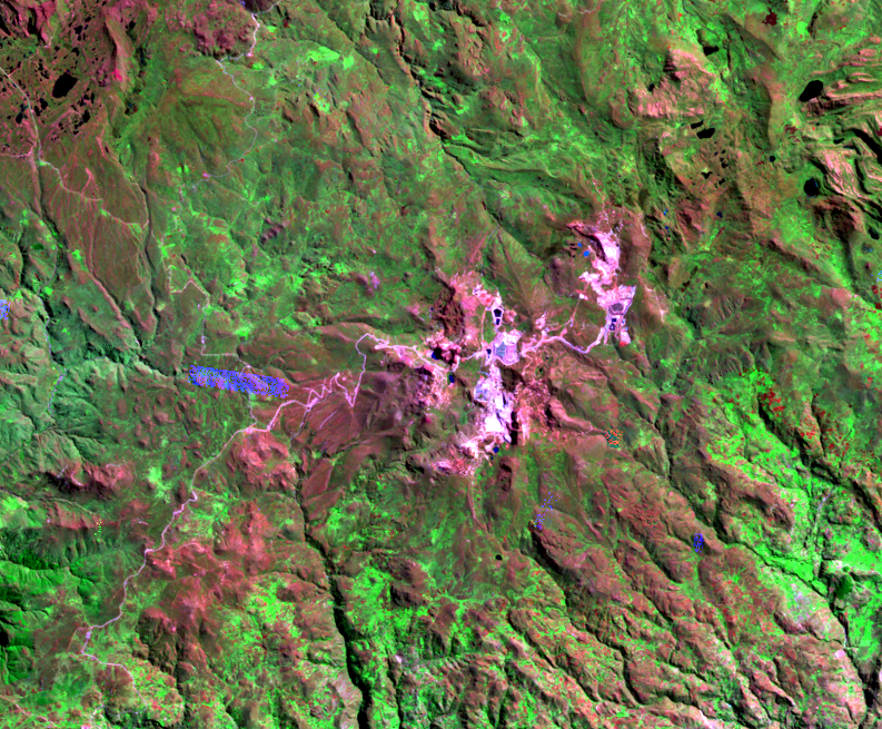 June 13, 1995, Landsat 5 (path/row 9/65) — Yanacocha Mine, Peru