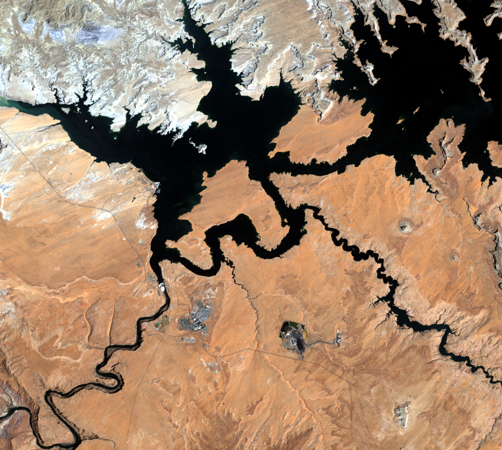 July 4, 1984, Landsat 5 (path/row 37/34) — Glen Canyon Dam and Page, Arizona, USA