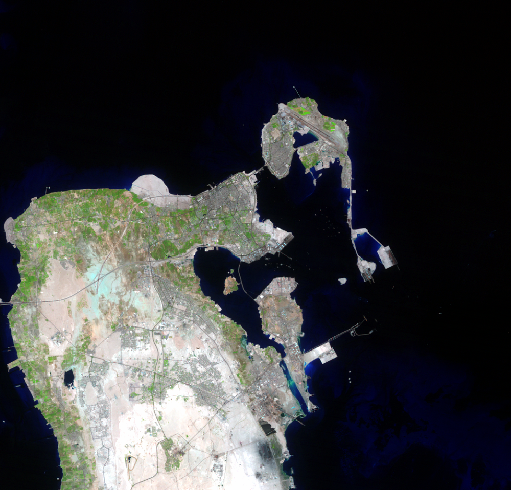 Aug. 1, 1987, Landsat 5 (path/row 163/42) — Manama, Bahrain