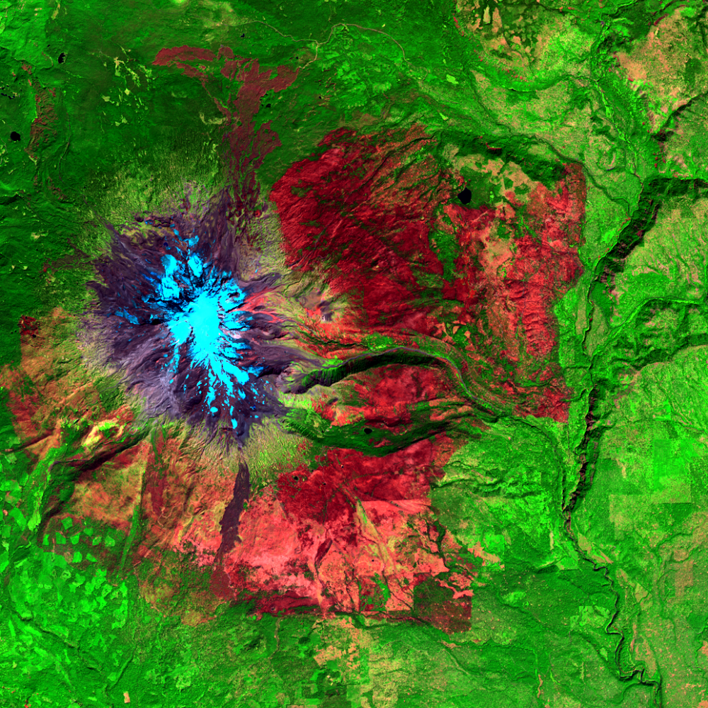 Sep. 11, 2015, Landsat 8 (path/row 46/28) — Cougar Creek Fire, Mount Adams, WA, USA