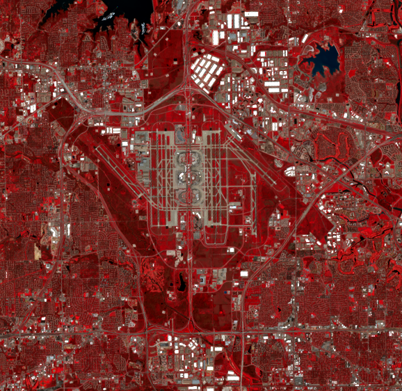 Mar. 16, 2016, Landsat 8 (path/row 27/37) — Dallas-Fort Worth International Airport