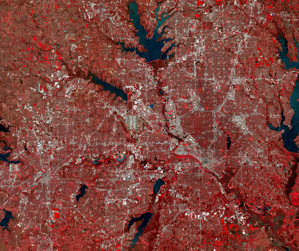 Mar. 22, 2018, Landsat 8 (path/row 27/37) — Dallas/Fort Worth, TX, USA