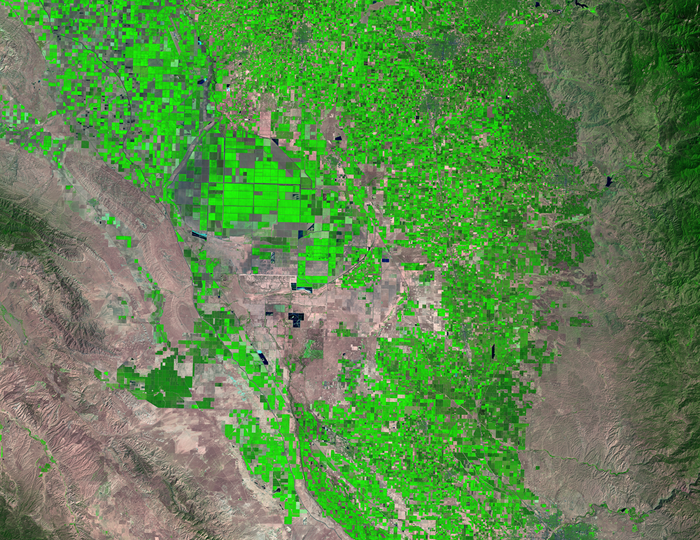 Aug. 25, 1990, Landsat 5 (path/row 42/35) — San Joaquin Valley, California, USA