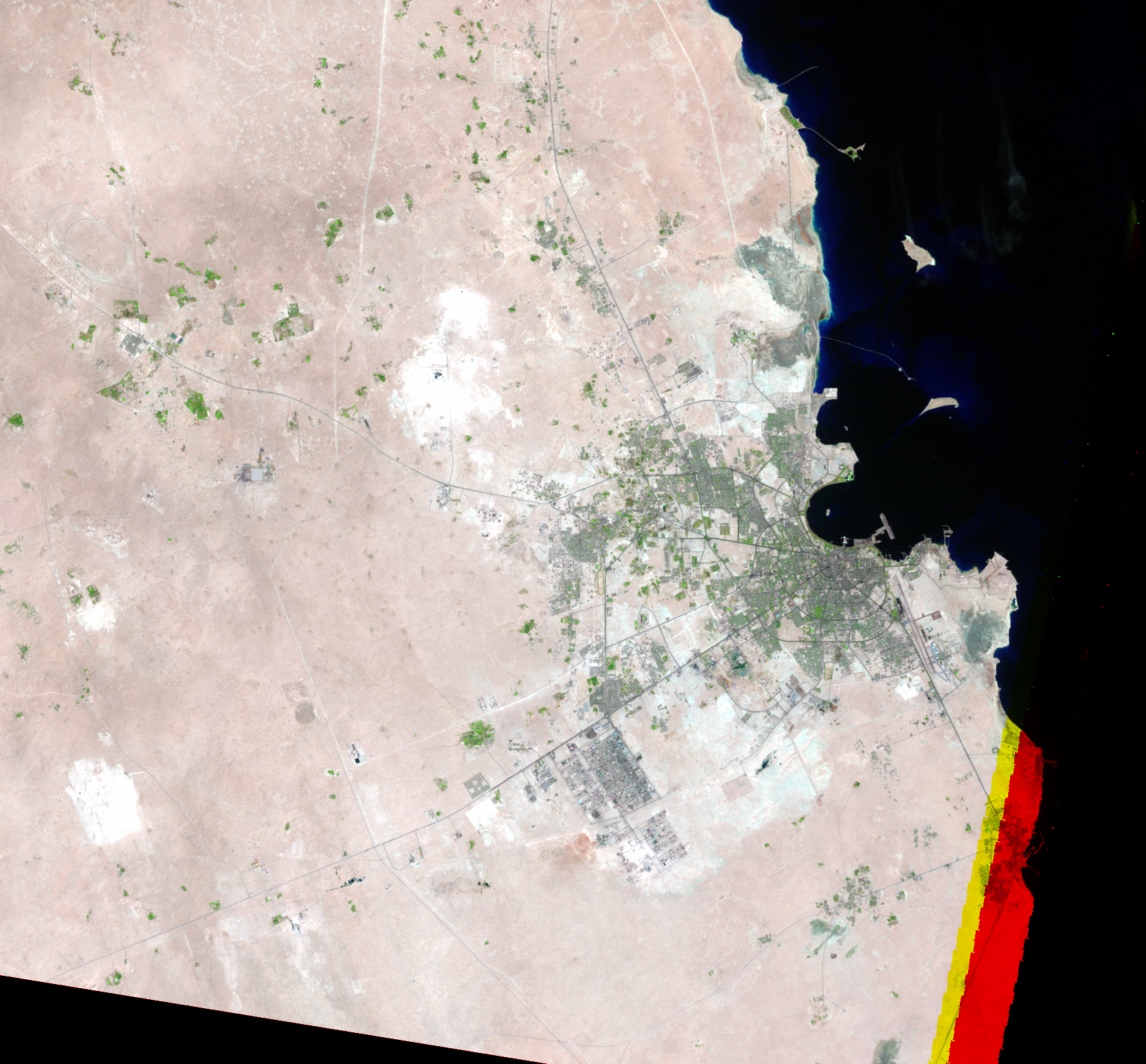 Nov. 2, 1992, Landsat 5 (path/row 163/42) — Doha, Qatar