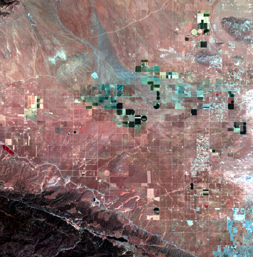 June 25, 2011, Landsat 5 (path/row 41/36) — Solar farms, Antelope Valley, California, USA