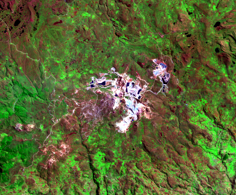 Aug. 19, 1999, Landsat 7 (path/row 9/65) — Yanacocha Mine, Peru