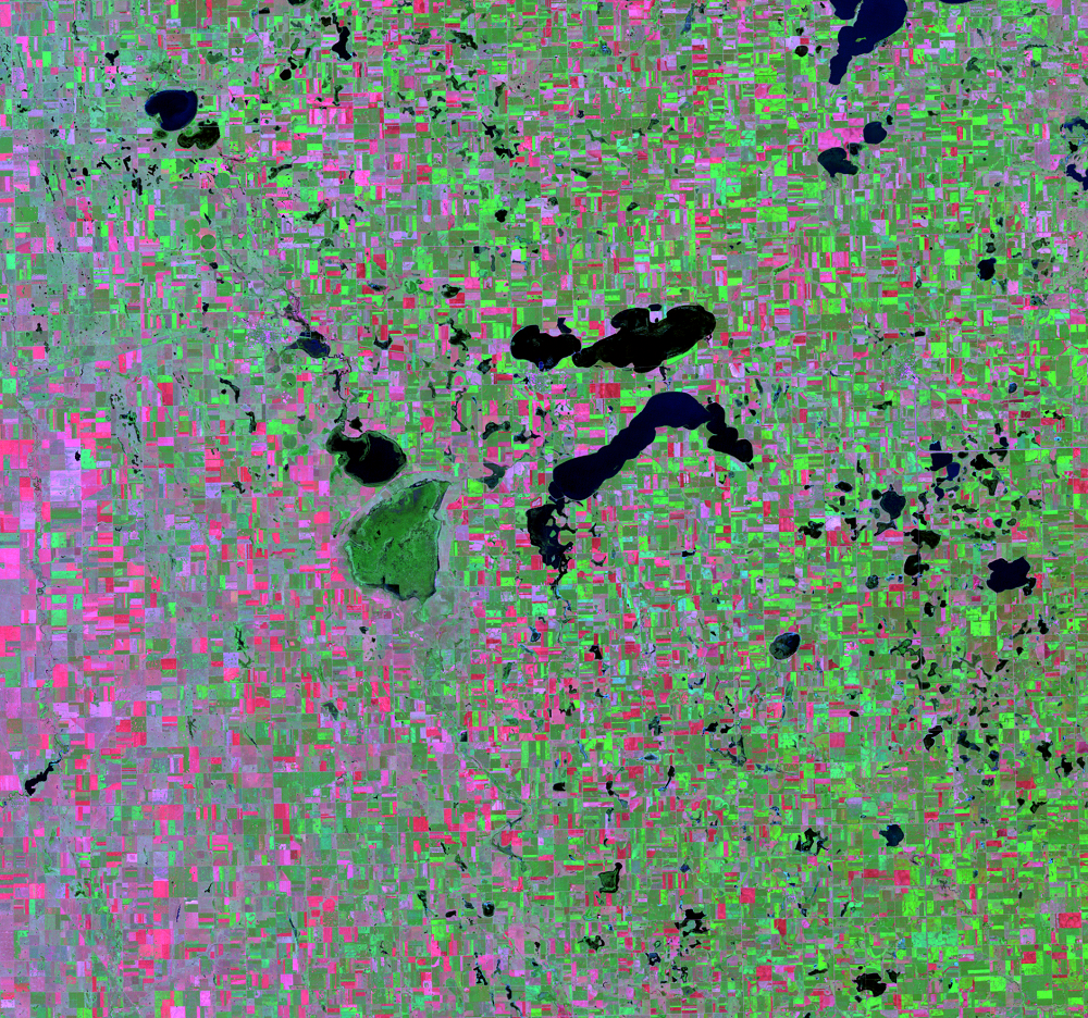 Aug. 29, 1984, Landsat 5 (path/row 29/29) — Lake Thompson, South Dakota, USA