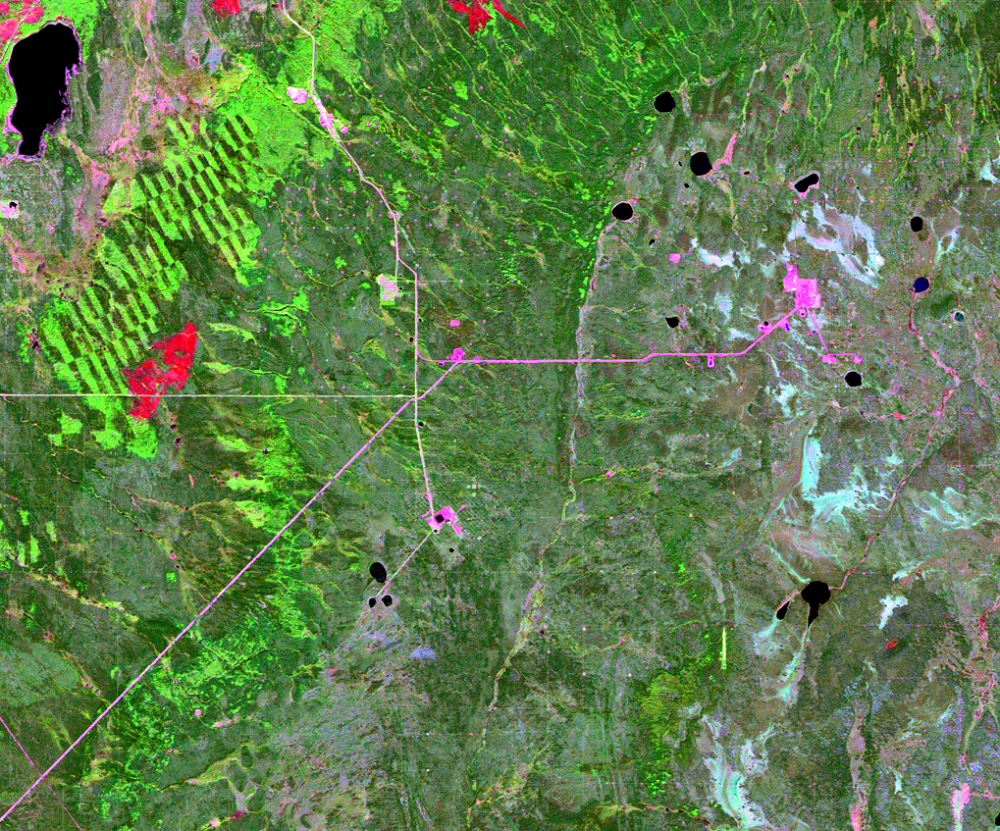 Sep. 11, 2002, Landsat 5 (path/row 42/20) — in situ mining in the Athabasca Oil Sands, Alberta, Canada