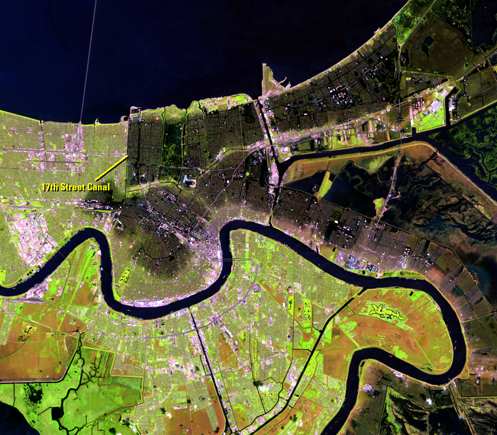 Sep. 7, 2005, Landsat 5 (path/row 22/39) — New Orleans, Louisiana, USA