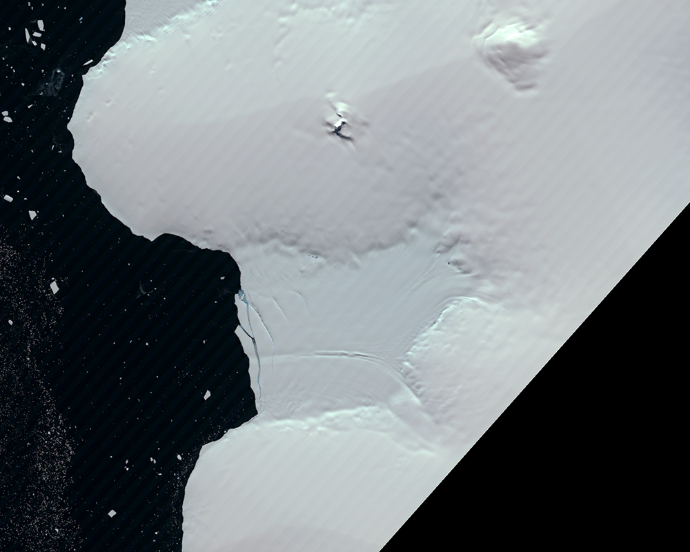 Jan. 27, 1990, Landsat 4 (path/row 221/110) — Verdi Ice Shelf, Antarctica