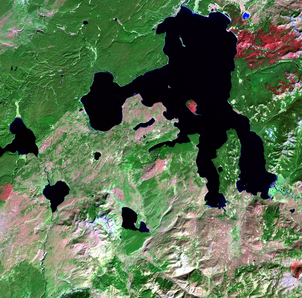 Oct. 4, 2003, Landsat 5 (path/row 38/29) — Yellowstone Lake at Yellowstone National Park, USA