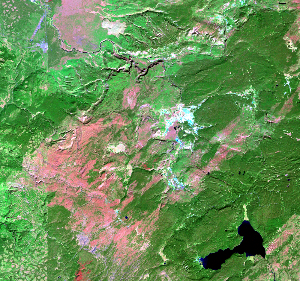 Oct. 4, 2003, Landsat 5 (path/row 38/29) — Location of Old Faithful at Yellowstone National Park, USA