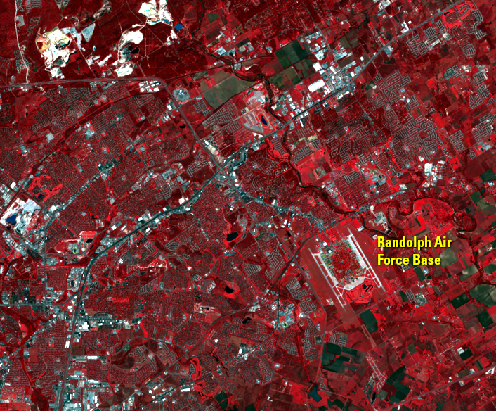 Nov. 3, 2013, Landsat 8, (path/row 27/40) — Randolph Air Force Base, San Antonio, TX, USA