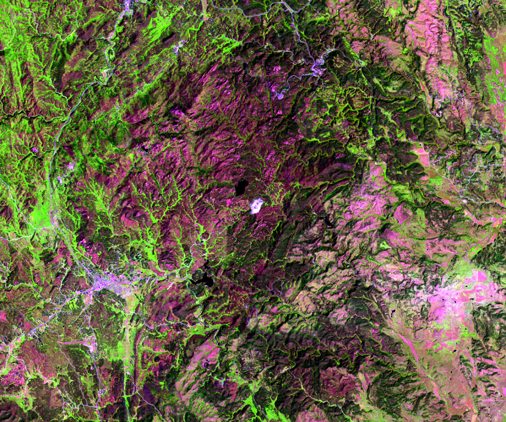 July 30, 2015, Landsat 8 (path/row 33/30) — Black Hills, SD, USA