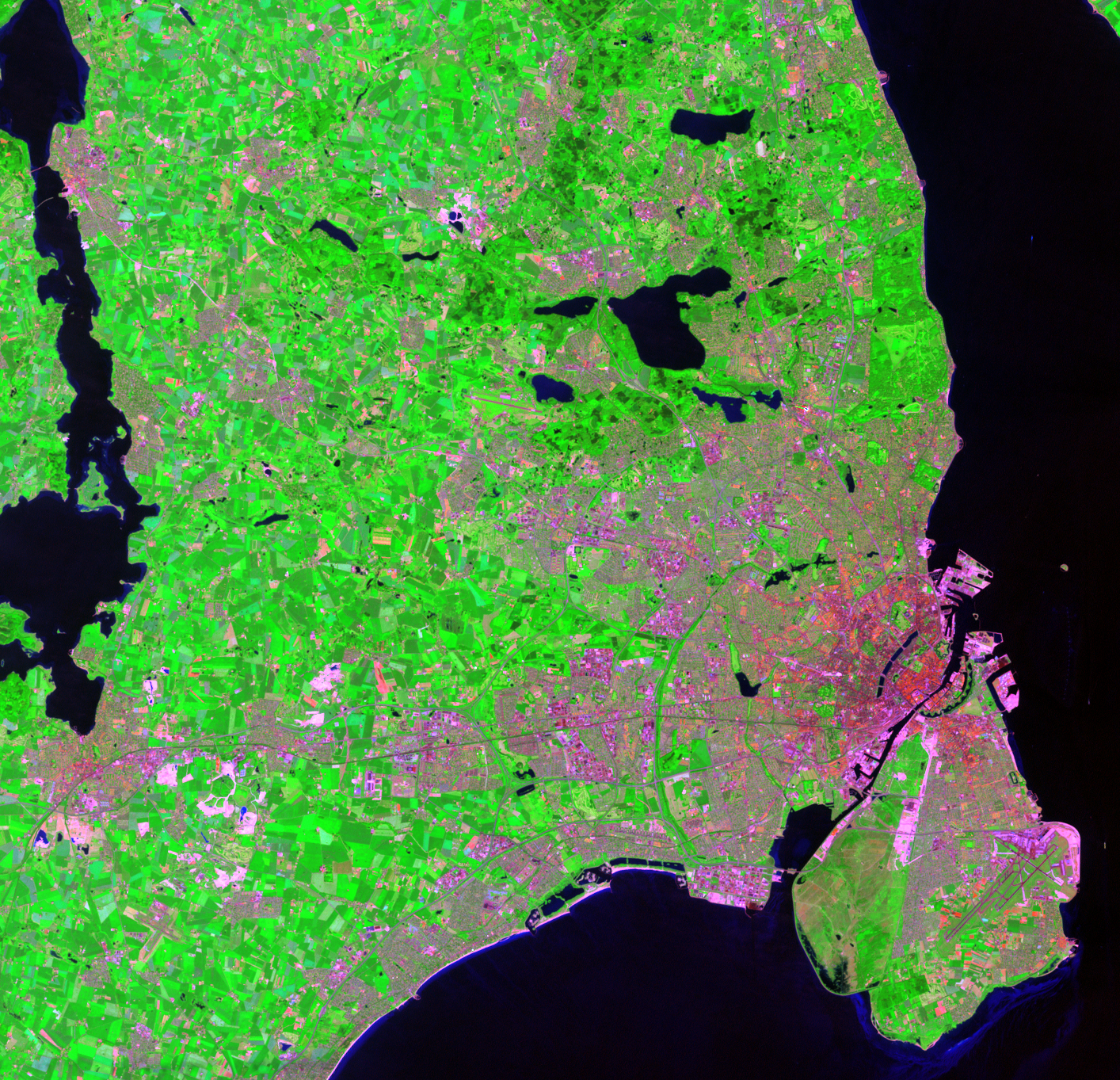 July 7, 2001, Landsat 7 (path/row 194/21) — Copenhagen’s Five-Finger Plan