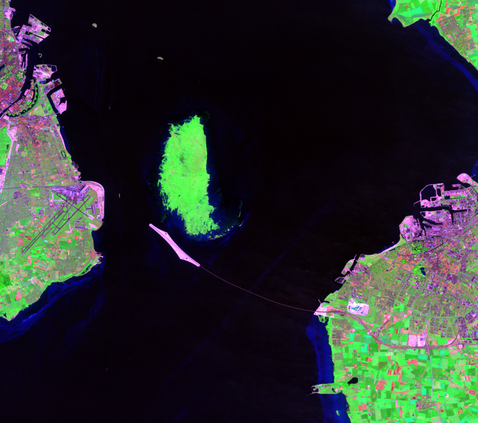 July 7, 2001, Landsat 7 (path/row 194/21) — Øresund Link, Copenhagen, Denmark