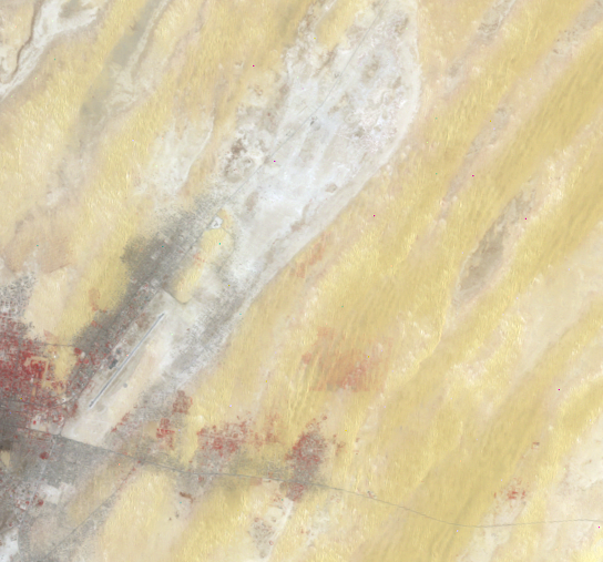 Aug. 13, 1995, Landsat 5 (path/row 205/47) — Re-greening in Nouakchott, Mauritania