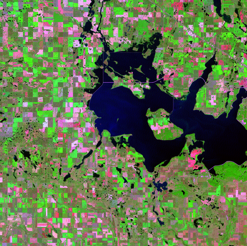 Aug. 16, 2003, Landsat 5 (path/row 31/27) — West Devils Lake, North Dakota, USA