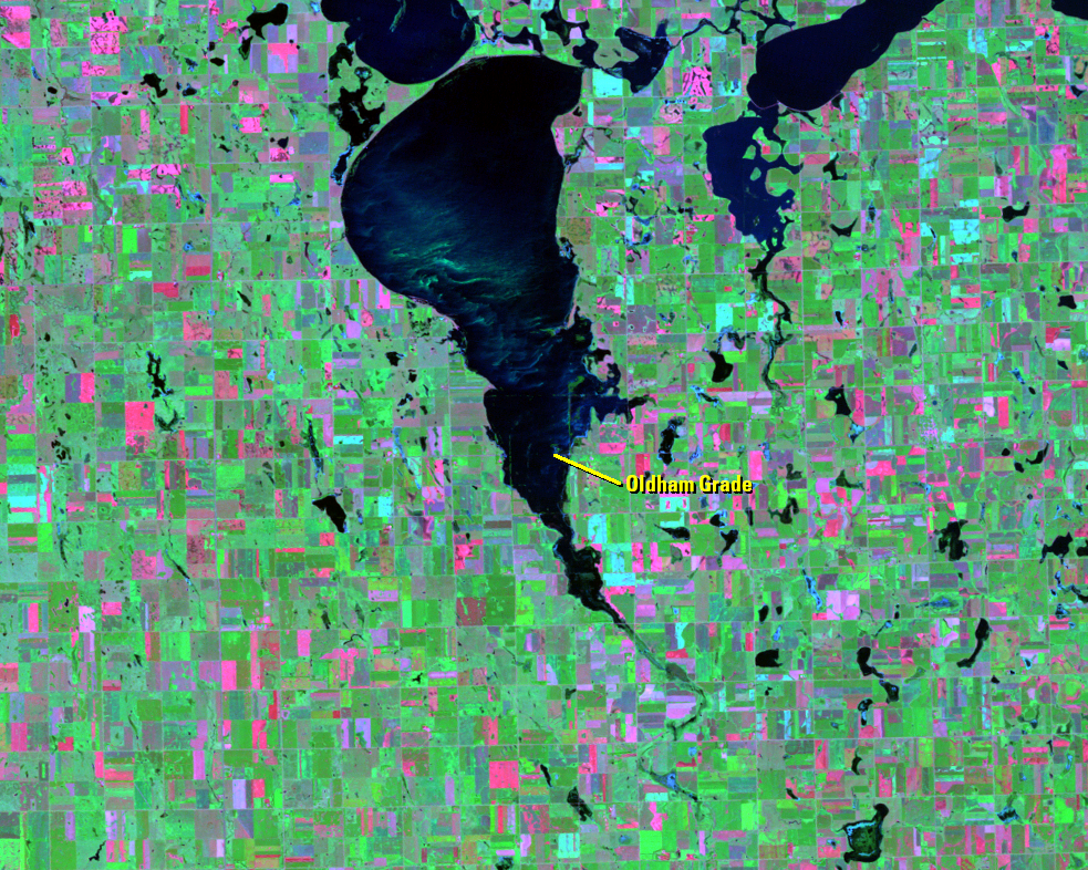 Aug. 3, 1986, Landsat 5 (path/row 29/29) — Lake Thompson, South Dakota, USA