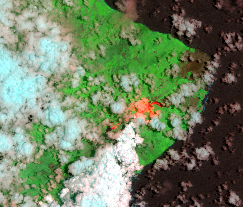 May 18, 2018, Sentinel-2A — 2018 lower East Rift Zone eruption, HI, USA
