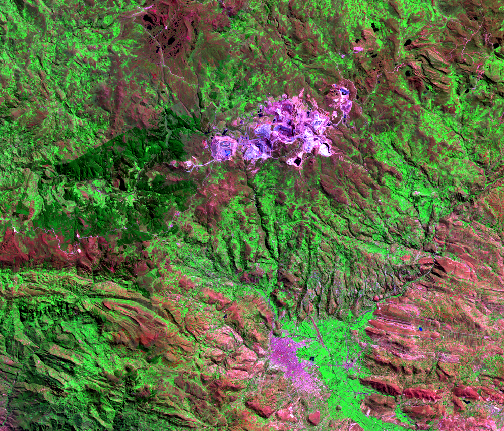June 9, 2011, Landsat 5 (path/row 9/65) — Yanacocha Mine, Peru