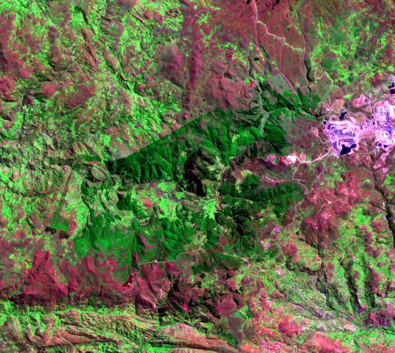 Aug. 1, 2007, Landsat 7 (path/row 9/65) — Granja Porcón, Peru